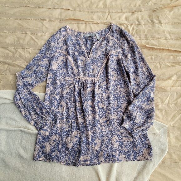 Daniel Rainn A Pea In The Pod Pink and Blue Blouse Top - Picture 1 of 5